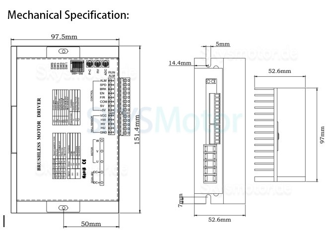 OUKEDA30BL 24-48V 850W BLDC Motorsteuerung, BLDC Motor Controller 30A für Φ60mm/80mm/86mm BLDC Motor